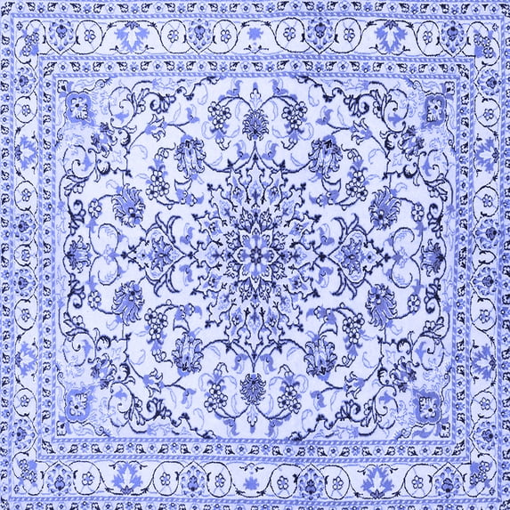 Ahgly Company Indoor Square Persian Blue Traditional Area Rugs, 8' Square
