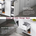 thumbnail image 5 of 50.7" Kitchen Island with Tilt Trash Can Cabinet and Pull Out Cabinet Organizer, Rolling Kitchen Island on 5 Wheels with Drop Leaf, 2 Drawers, 1 Door, Towel Rack for Kitchen, Dining Room, White, 5 of 10