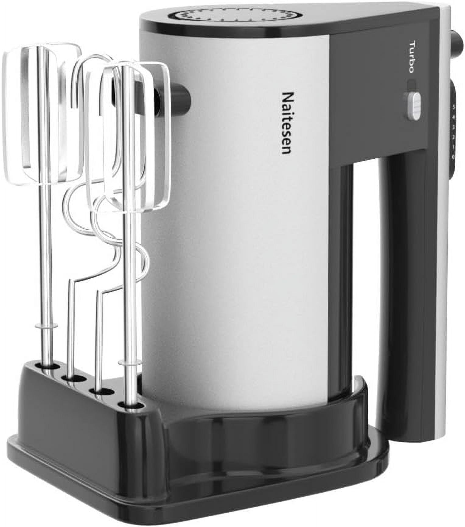 600W Electric Hand Mixer Kitchen Handheld 10 Speed Powerful with Turbo for Baking Cake Lightweight & Personal Egg Beaters Dough Hooks, Whipping Mixing Cookies