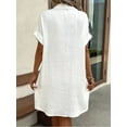 thumbnail image 3 of VIWORLD Women's Elegant Lapel Collar Tunic Dress with Pockets, Versatile Solid Color Office & Travel Dress, Lightweight & Wrinkle-Resistant for Spring and Summer, 3 of 3