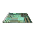 thumbnail image 2 of Ahgly Company Machine Washable Indoor Round Patchwork Turquoise Blue Transitional Area Rugs, 5' Round, 2 of 4