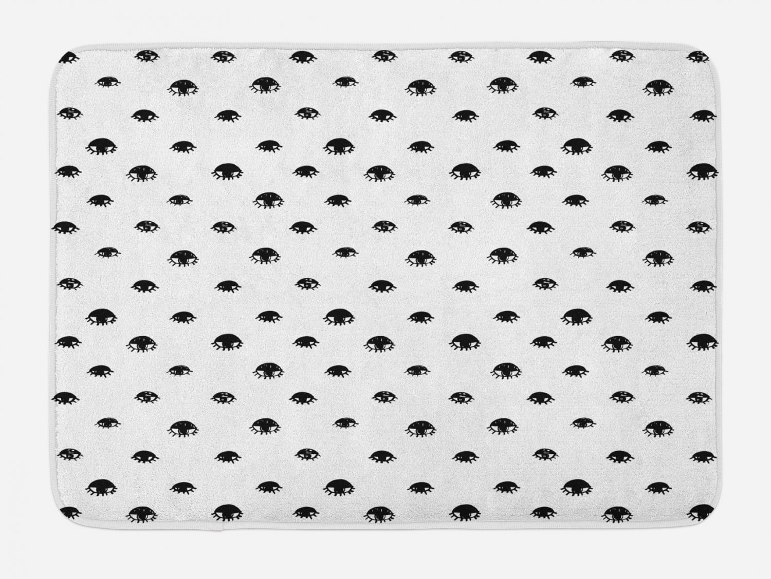 Eyelash Bath Mat, Repeating Hand Drawn Style Black Eye Figures Bohemian ...