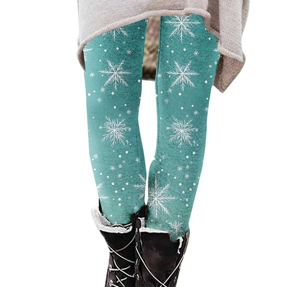Mingw Yoga Pants for Women Party Christmas Snowflake Graphic Leggings High Waist Tummy Control Trousers,Multicolor,M