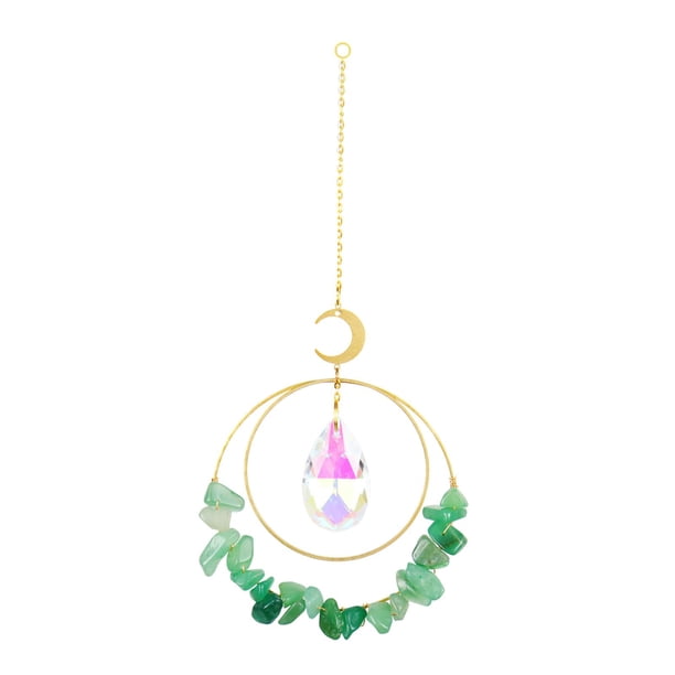 Atrapasueños de cristal para ventana, forma de arcoíris, atrapasol, prisma de bola de gota de lluvia grande Verde