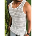 thumbnail image 4 of Men See Through Vest Crewneck Sleeveless Tank Tops Shirts White XL, 4 of 7