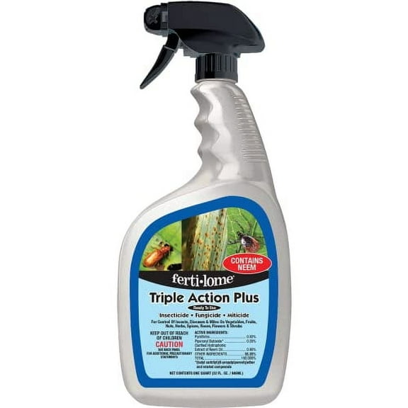 Fertilome Triple Action Plus RTU - Controls Insects, Plant Diseases and Mites - 32 fl oz Spray Bottle by VPG