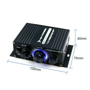 2 Channel Car Stereo Amplifier - 400W Dual Channel High Power Audio Sound Auto Small Speaker Amp with LED Light and Remote Control, Support SD/USB/MP3/FM/Radio
