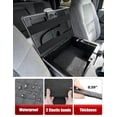 thumbnail image 6 of KBH Center Console Armrest Cover Fit for 1999-2010 Ford F250 F350 F450 & 2001-2005 F550 with Jump Seat, Leather Middle Console Lid Cover Cushion Pad for Truck Interior Accessories, Gray, 6 of 7
