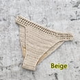 thumbnail image 6 of UJNDER Swim Bottoms for Women Ladies Summer Handmade Crochet Bikini Shorts Solid Color with High Waisted Bikini Bottoms Beige L, 6 of 6