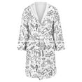 thumbnail image 4 of Women's Fleece Plush Robe Long Warm Plush Bathrobe Loungewear Jacket Printed Comfort Robe, 4 of 5