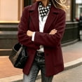 thumbnail image 4 of Womens Trench Coat with Pockets Single Breasted Fall Winter Casual Notched Lapel Business Formal Wool Coat Wine S-3XL, 4 of 7
