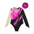 thumbnail image 3 of YONGHS Kids Girls Long Sleeve Gymnastic Leotard One Piece Bodysuit with Hair Scrunchie Hot Pink 14, 3 of 5