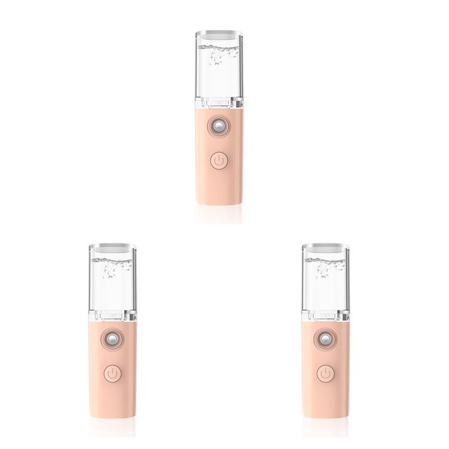 Seitruly Pulverizador facial Mini niebla fría LED Humidificador facial recargable Casa Hotel Camping Viaje Vapor Cuidado de la piel Rosa Type1 NO1