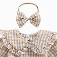 thumbnail image 6 of zuwimk Baby Girl Outfits Smocked Bubble Romper Jumpsuit Long Sleeve Bodysuit Cute Newborn Infant Fall Winter Clothes(0-3 Months,Khaki), 6 of 7