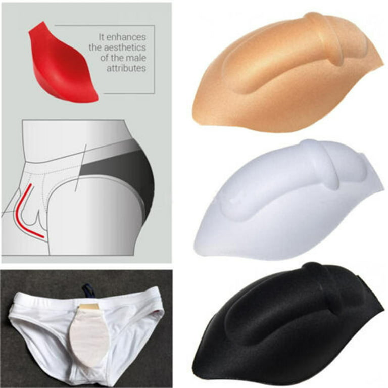Mens Bulge Package Enhancer Cup Pouch Sponge Pad Insert for Swimwear  Underwear 