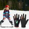 thumbnail image 5 of Ettsollp Windproof Gloves 1 Pair Kids Cycling Gloves Water-resistant Cartoon Print Outdoor Thermal Mittens with Fleece Lining Winter Warm Gloves, 5 of 8
