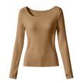 thumbnail image 5 of Hfnxid Long Sleeve Shirt for Womens Scoop Neck Slim Fit Tops with Thumb Holes Casual Athletic Layering Tee, 5 of 5