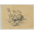 thumbnail image 3 of Johann Peter Krafft 14x11 Black Modern Framed Museum Art Print Titled - Study of a Leaf Plant, 3 of 5