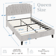 thumbnail image 6 of Renwick Upholstered Platform Queen Bed with Adjustable Headboard, Beige, 6 of 9