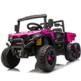thumbnail image 5 of iRerts 24V Electric Ride on Dump Truck, 4WD Powered Ride on Car with Remote Control, 6 Wheel Suspension, Electric Dump Bed, Bluetooth Music, LED Light, Toddlers Ride on Toys for Kids Aged 3-5, Pink, 5 of 8