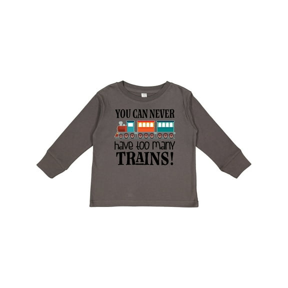 Inktastic Toy Train Never Have Too Many Trains Boys or Girls Long Sleeve Toddler T-Shirt