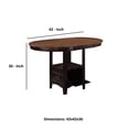thumbnail image 4 of Benjara Dual Tone Counter Height Dining Table With Storage Base- Brown, 4 of 8