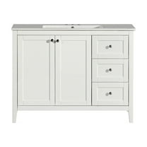 Cannes 48 in. White Bathroom Vanity With White, 3-Hole Ceramic Sink Top