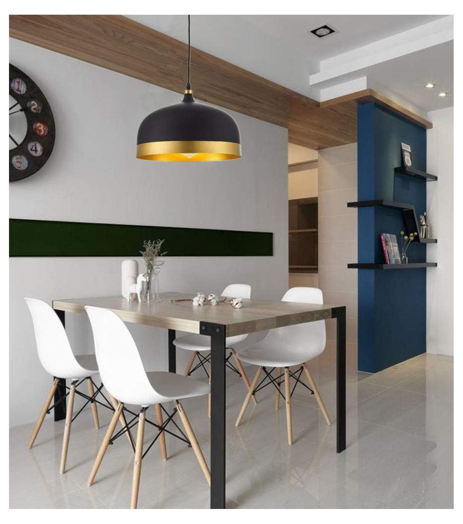 Modern Indoor Lighting Saturn & Black Pendant Light Kitchen Island Chandelier Ceiling Hanging Light Fixtures with Matte Black Finish