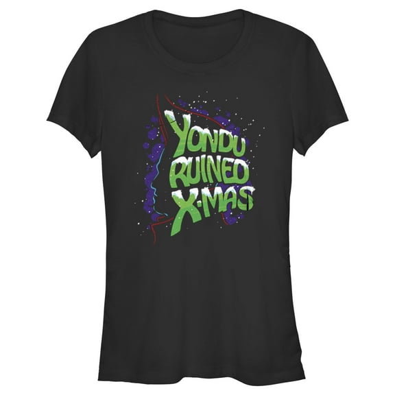 Junior's Guardians of the Galaxy Holiday Special Yondu Ruined X-Mas  Graphic Tee Black Large