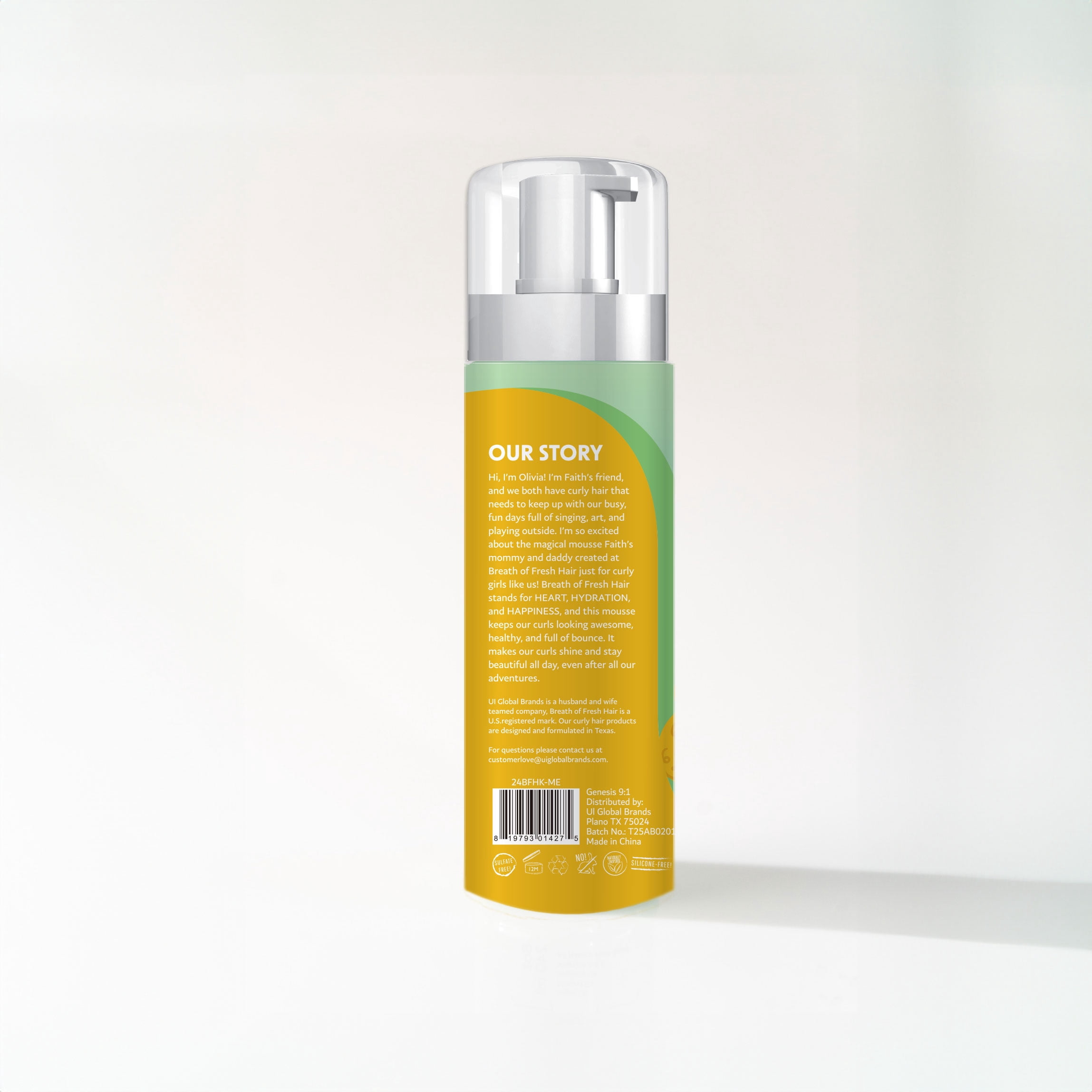 Breath of Fresh Hair Kids No FRIZZ Curl Control Curl Styling Mousse