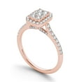 thumbnail image 2 of 3/4 Carat T.W. Diamond Cluster Emerald-Shape Halo 10kt Rose Gold Engagement Ring, 2 of 5