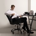thumbnail image 7 of Neo Chair Mid Back Ergonomic Executive PU Leather Chair with Padded Flip-up Arms, Ivory, 7 of 7