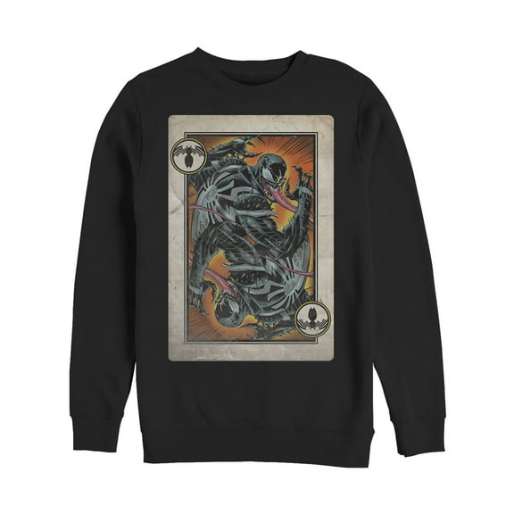 Men's Marvel Venom Playing Card  Sweatshirt Black Medium