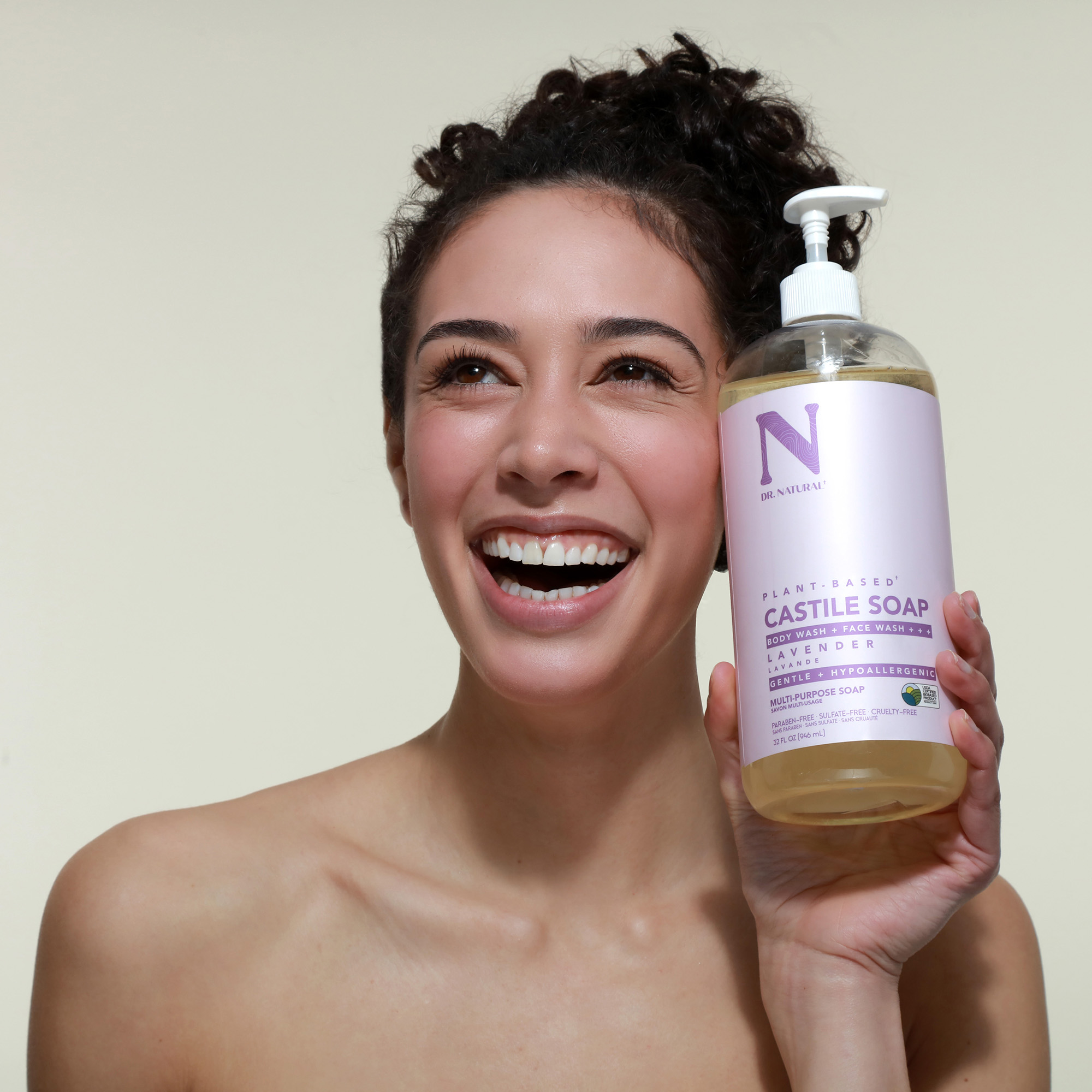 Dr. Natural Castile Liquid Soap, Bathroom Soap, Lavender, 32 oz, 2 pk