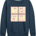 thumbnail image 3 of Spongebob Squarepants - Cute Face Grid - Women's French Terry Long Sleeve Shirt, 3 of 6