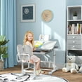 thumbnail image 2 of Qaba Ensemble Bureau et Chaise pour Enfants à Hauteur Réglable avec Plateau Inclinable, Gris, 2 of 10