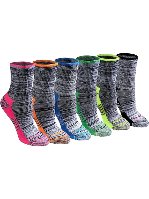 Women's Dri-Tech Mid Crew Socks, Sizes 6-9,Htr. W Blue