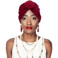 thumbnail image 6 of 6 Pieces Women African Turban Flower Knot Pre-Tied Bonnet Beanie Cap Headwrap, 6 of 10