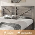 thumbnail image 5 of Merluxy King Size Farmhouse Bed Frame with Barn Door Headboard, Platform Bed Frame with Wood Slats, Under Bed Storage Space, Rustic Gray, 5 of 9