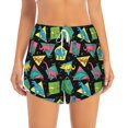 thumbnail image 2 of Fotbe Geometric Dinosaur Womens High Waist Running Shorts Athletic Workout Quick Dry Shorts for Women with Pockets Gym Yoga Summer Shorts-Large, 2 of 9