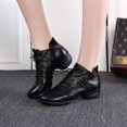 thumbnail image 4 of Zapatos de baile latino de piel auténtica para mujer, zapatillas de salón de Salsa, suela suave, transpirables, para práctica de baile, tacón, 4 of 5