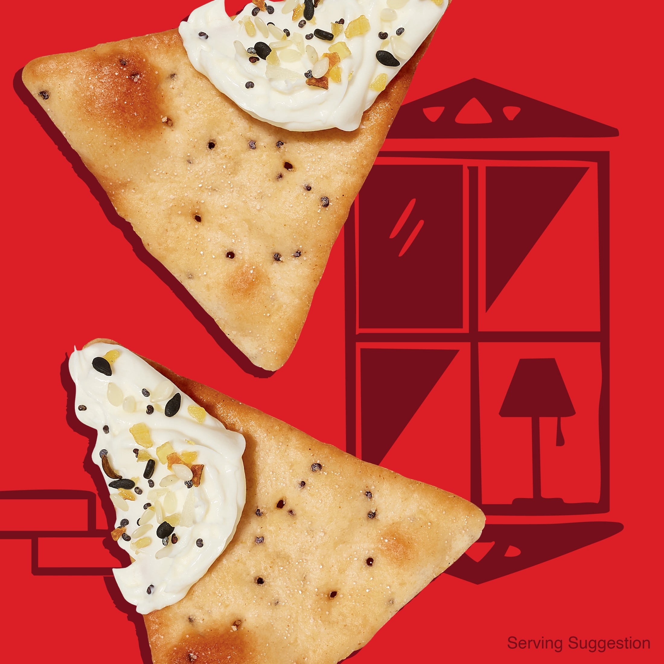 (3 pack) Town House Pita Everything Flavor Oven Baked Crackers, Salty Snacks, 9.5 oz