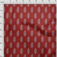 thumbnail image 4 of oneOone Cotton Poplin Red Fabric Asian Block Floral Craft Projects Decor Fabric Printed By The Yard 56 Inch Wide, 4 of 4