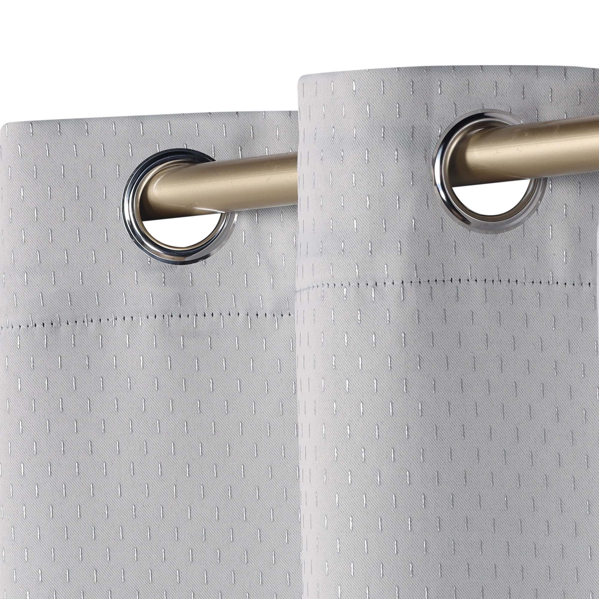 Superior Shimmer Blackout Curtains, Grommet Header, Set of 2, 52" X 108", Chrome