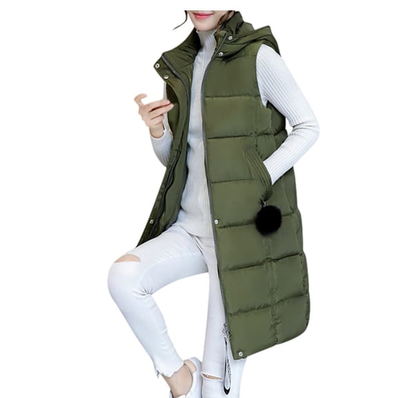Lindreshi Puffer Vest for Women Women Fashion Hooded Sleeveless Vest to Keep Warm Blouse Coat Sweatshirt