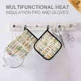 thumbnail image 4 of Yayeee Oven Mitts and Pot Holder Set of 2 Heat Resistant Kitchen Gloves Baking Hot Pad, Beige Wildflowers, 4 of 5