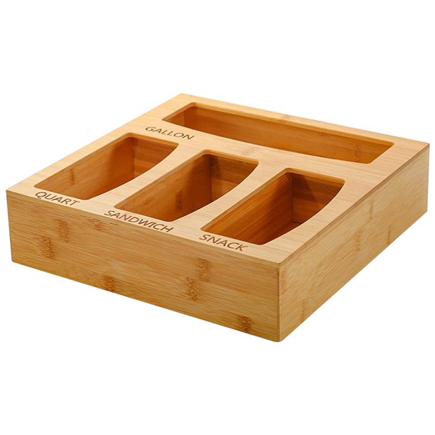 Caja De Almacenamiento Organizadora De Cajones De Bambú, Divisor De Cajón De Bambú Rectangular, Dispensador De Almacenamiento De Alimentos De Cocina Para Cubiertos, Utensilios De Cocina Muyoka Hogar