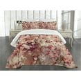 thumbnail image 3 of Ambesonne Retro Quilted Bedspread Set 3 Pcs, Cherry Blossoms Floral, Queen Size, Beige and Pink, 3 of 5