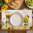 thumbnail image 4 of Yellow Sunflowers Placemats Set of 6, Floral Bees Elegant Pastoral Botanical Placemats for Dining Table, Place Mats for Kitchen Tabletop, Waterproof Wipeable Dining Table Mats Set, 4 of 9