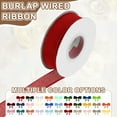 thumbnail image 3 of Uxcell Burlap Wired Ribbon 1" x 10 Yard Wired Edge Ribbon Woven Strap, Red, 3 of 7